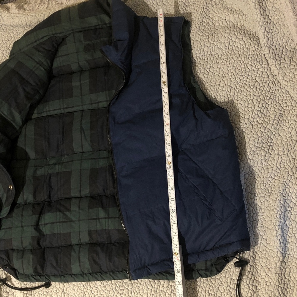 VTG Outdoor Exchange Navy/plaid reversible Puffer Vest Cotton - Picture 10 of 11